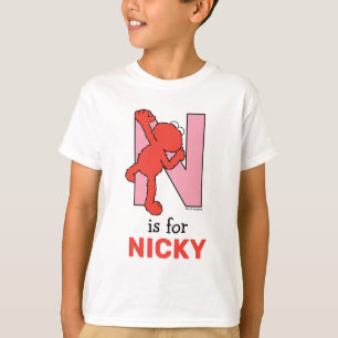 T-shirt Elmo Alphabet N rose