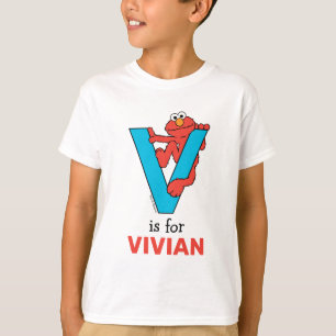 T-shirt Elmo Alphabet V bleu