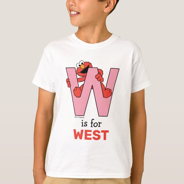T-shirt Elmo Alphabet | W rose (Devant)