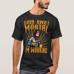 T-shirt Éloigne-toi mortel, je travaille dos sérigraphié