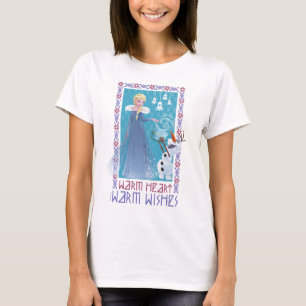 T-shirt Elsa et Olaf Coeur chaleureux Chaleurs Chaleurs