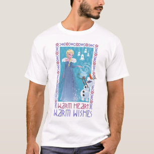 T-shirt Elsa et Olaf Coeur chaleureux Chaleurs Chaleurs
