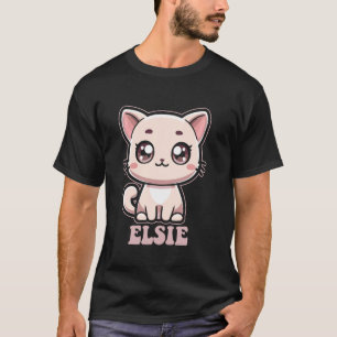 T-shirt Elsie Cute Kitty Design pour les filles Nom Elsie