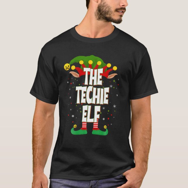 T-shirt Elves Group La Techie Elf Christmas (Devant)