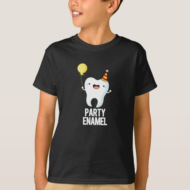 T-shirt Émail de fête Funny Dot Pun Dark BG (Devant)