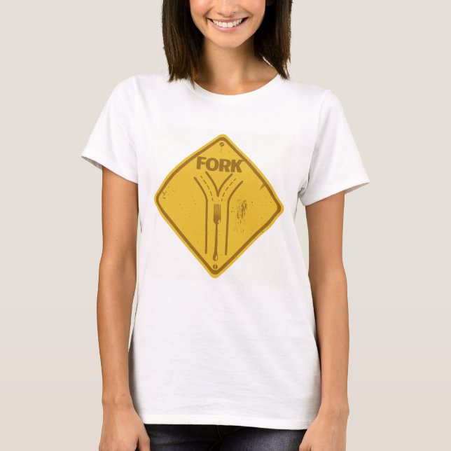 T-shirt Embarcadère dans la route drôle de panneau de circ (Devant)