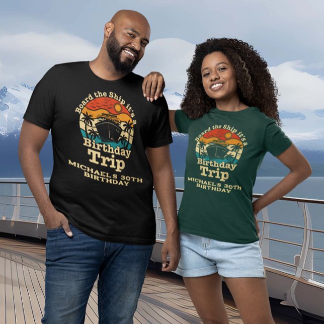 T-shirt Embarquez sur le bateau Retro Birthday Cruise (Créateur téléchargé)