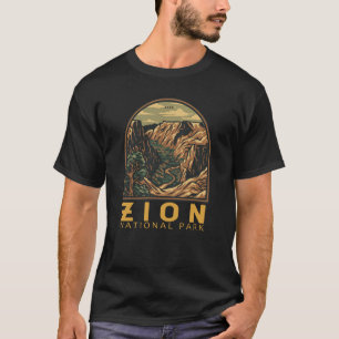 T-shirt Emblem rétro du parc national de Zion