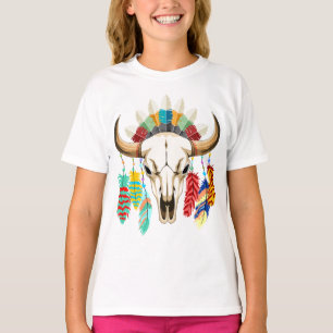 T-shirt Emblème amérindien de crâne de bison