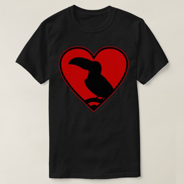 T-shirt emblème crête coeur toucan (Design devant)