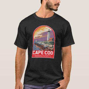 T-shirt Emblème d'art de voyage Cape Cod Massachusetts