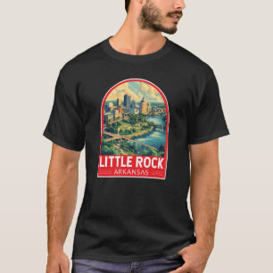 T-shirt Emblème d'art de voyage de Little Rock Arkansas