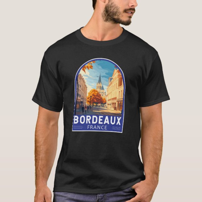 T-shirt Emblème d'Art Voyage de Bordeaux France (Devant)