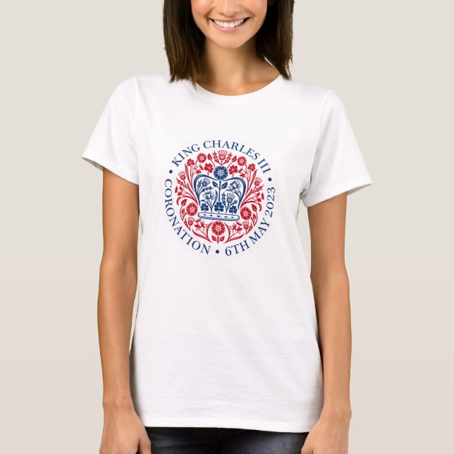 T-shirt Emblème de couronnement du roi Charles III, souven (Devant)