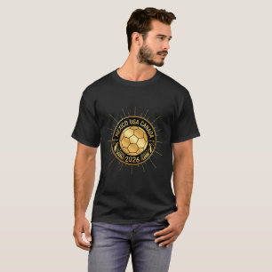 T-shirt Emblème de Football Doré 2026   Mexique États-Unis