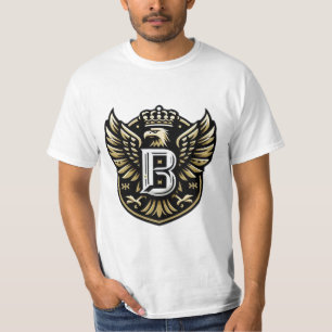 T-shirt Emblème de l'aigle royal avec lettre couronnée B"