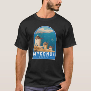 T-shirt Emblème de Mykonos Grèce Travel Art