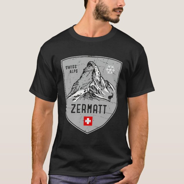 T-shirt Emblème de Zermatt Mountain Suisse (Devant)