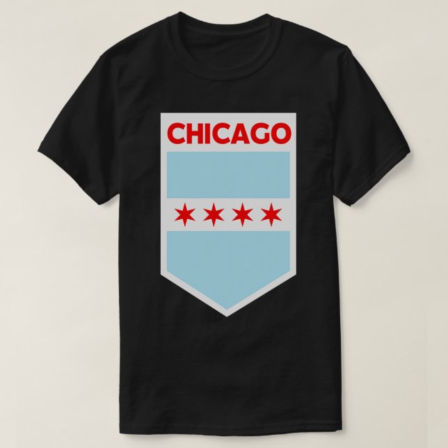 T-shirt Emblème Drapeau De Chicago (Design devant)