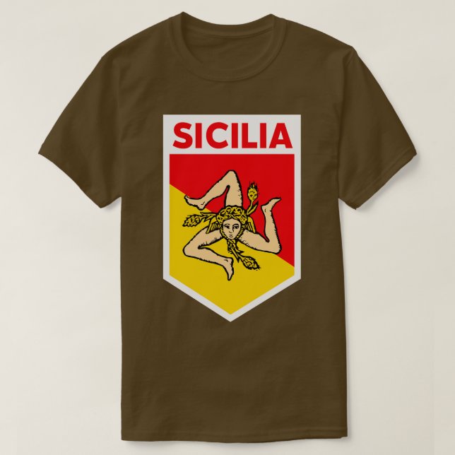 T-shirt Emblème Drapeau Sicile (Design devant)