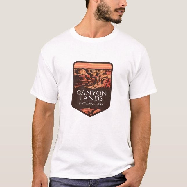 T-shirt Emblème du coucher du soleil dans le parc national (Devant)