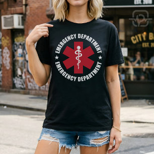 T-shirt Emblème médical de l'étoile de vie du département 