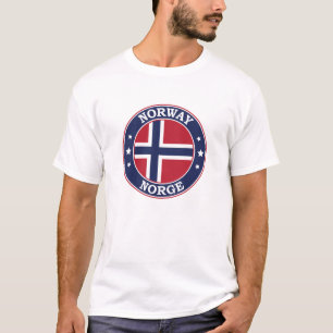 T-shirt Emblème rond du drapeau norvégien