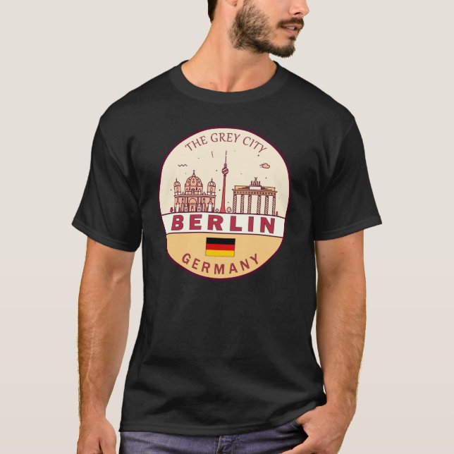 T-shirt Emblème Skyline de Berlin Allemagne (Devant)