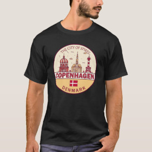T-shirt Emblème Skyline de Copenhague Danemark City