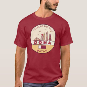 T-shirt Emblème Skyline de Doha Qatar