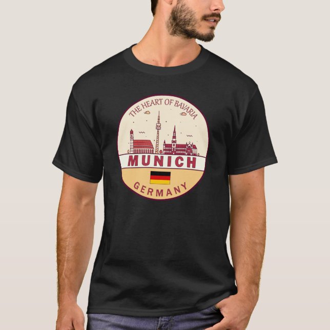 T-shirt Emblème Skyline de Munich Allemagne (Devant)