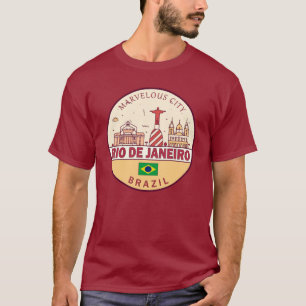 T-shirt Emblème Skyline de Rio de Janeiro