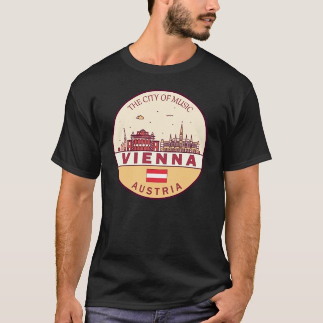 T-shirt Emblème Skyline de Vienne Autriche (Devant)