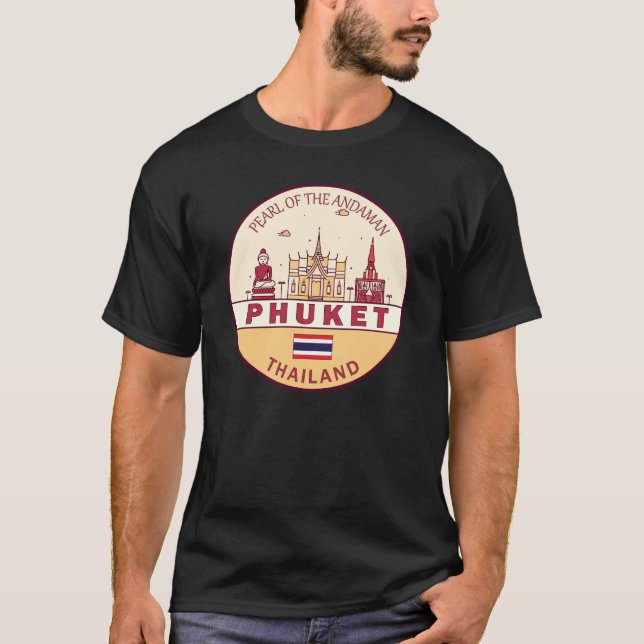 T-shirt Emblème Skyline Phuket Thaïlande City (Devant)