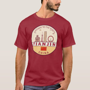 T-shirt Emblème Tianjin China City Skyline