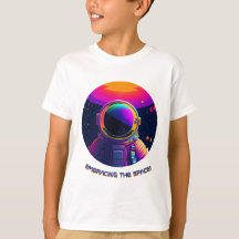Embracer l'espace blanc chemise pour enfants