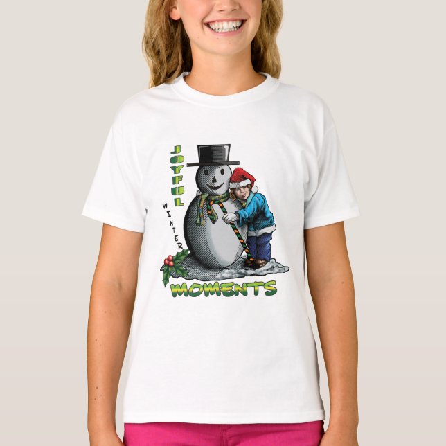 T-shirt Embracing Winter’s Warmth and Joy (Devant)