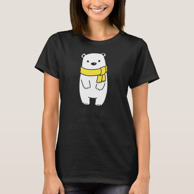 T-shirt Embrassage gratuit Ne me touchez pas mignon animal (Devant)