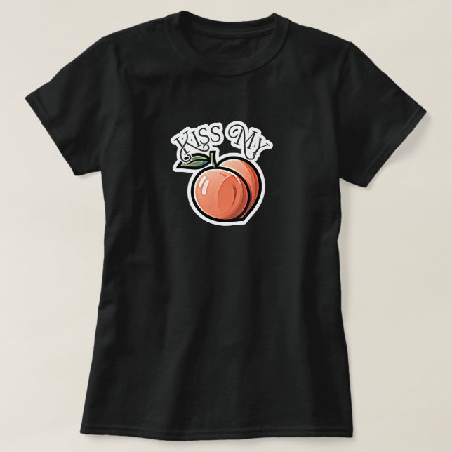 T-shirt Embrasse ma pêche pêche Fruit drôle (Design devant)