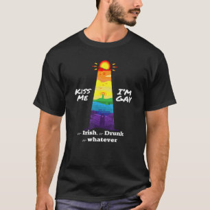 T-shirt Embrasse-Moi Je Gay Ou Irlandais Ou Des Hommes Irl