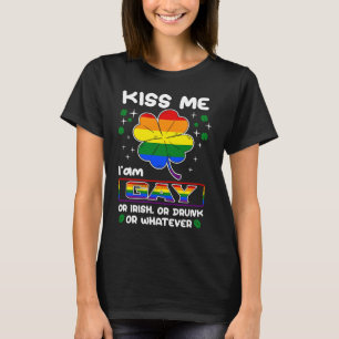 T-shirt Embrasse-moi Je suis gay, irlandais ou ivre St pat