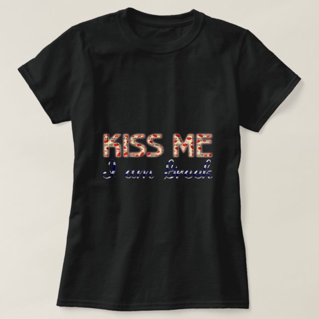 T-shirt Embrasse-moi Je suis Grec Drôle Typographie Pays D (Design devant)
