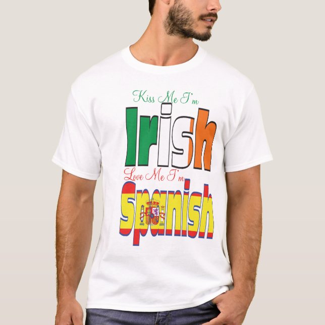 T-shirt Embrasse-moi je suis Irlandais Je m'aime Je suis E (Devant)