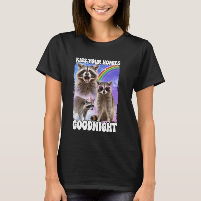 T-shirt Embrasse tes Hommes Goodnight Raccoon (Devant)