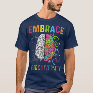 T-shirt Embrasser la neurodiversité Cerveau Embrasser l'Au