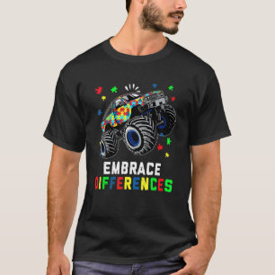 T-shirt Embrasser les Différences Puzzle Monster Truck Aut