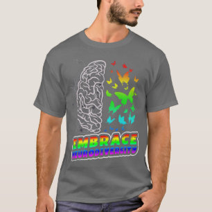 T-shirt Embrassez la neurodiversité Autisme TDAH TDAH Bra