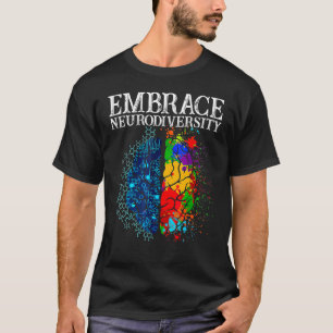 T-shirt Embrassez la Neurodiversité Cerveau Sensibilisatio