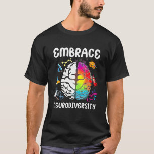 T-shirt Embrassez la Neurodiversité Colorful Cerveau Autis
