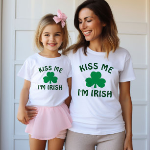T-shirt Embrassez-Moi Je Suis Irlandais Vert Femme St. Pat